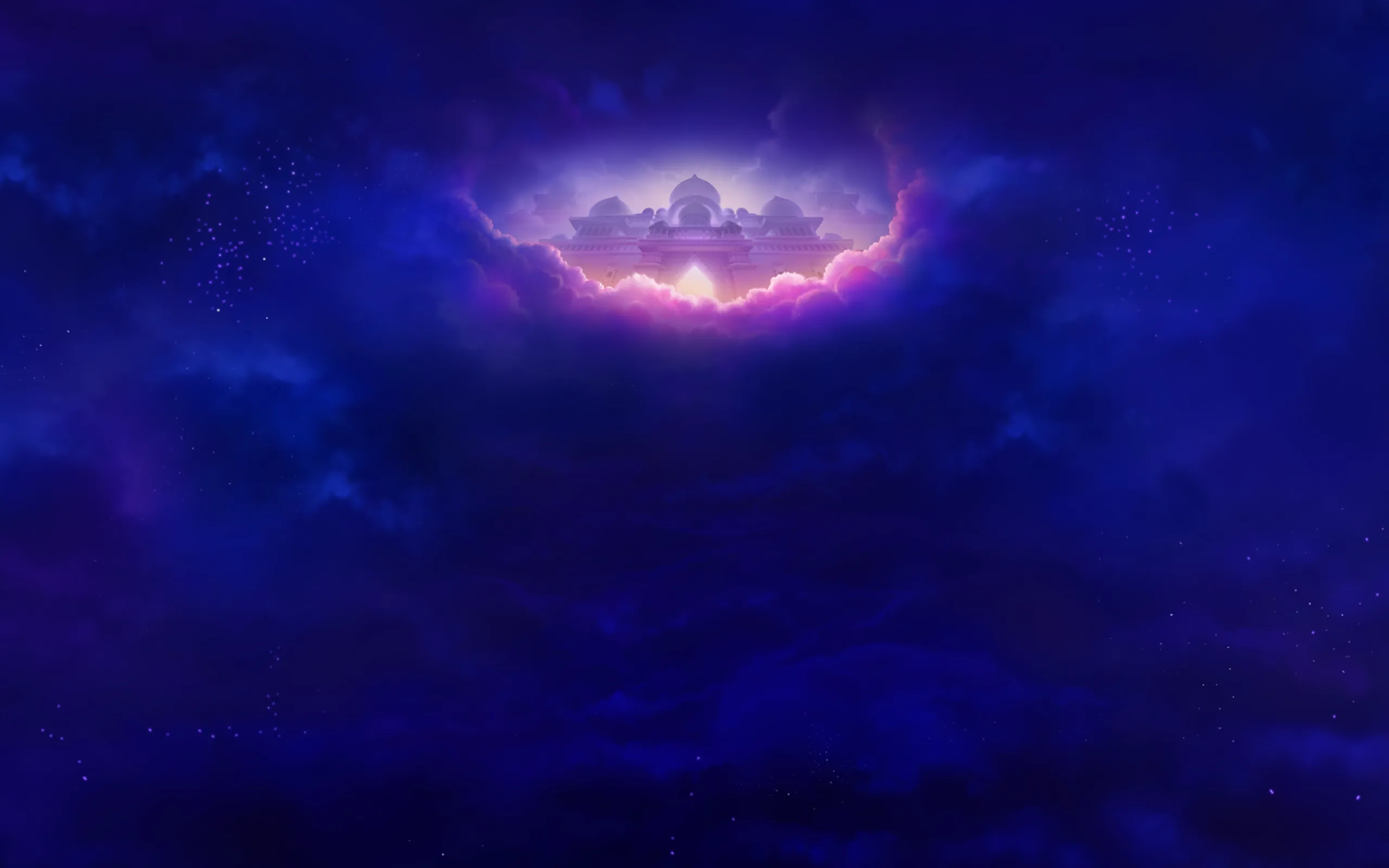 Airavat key art: a luminous temple beneath a lightning-lit indigo sky