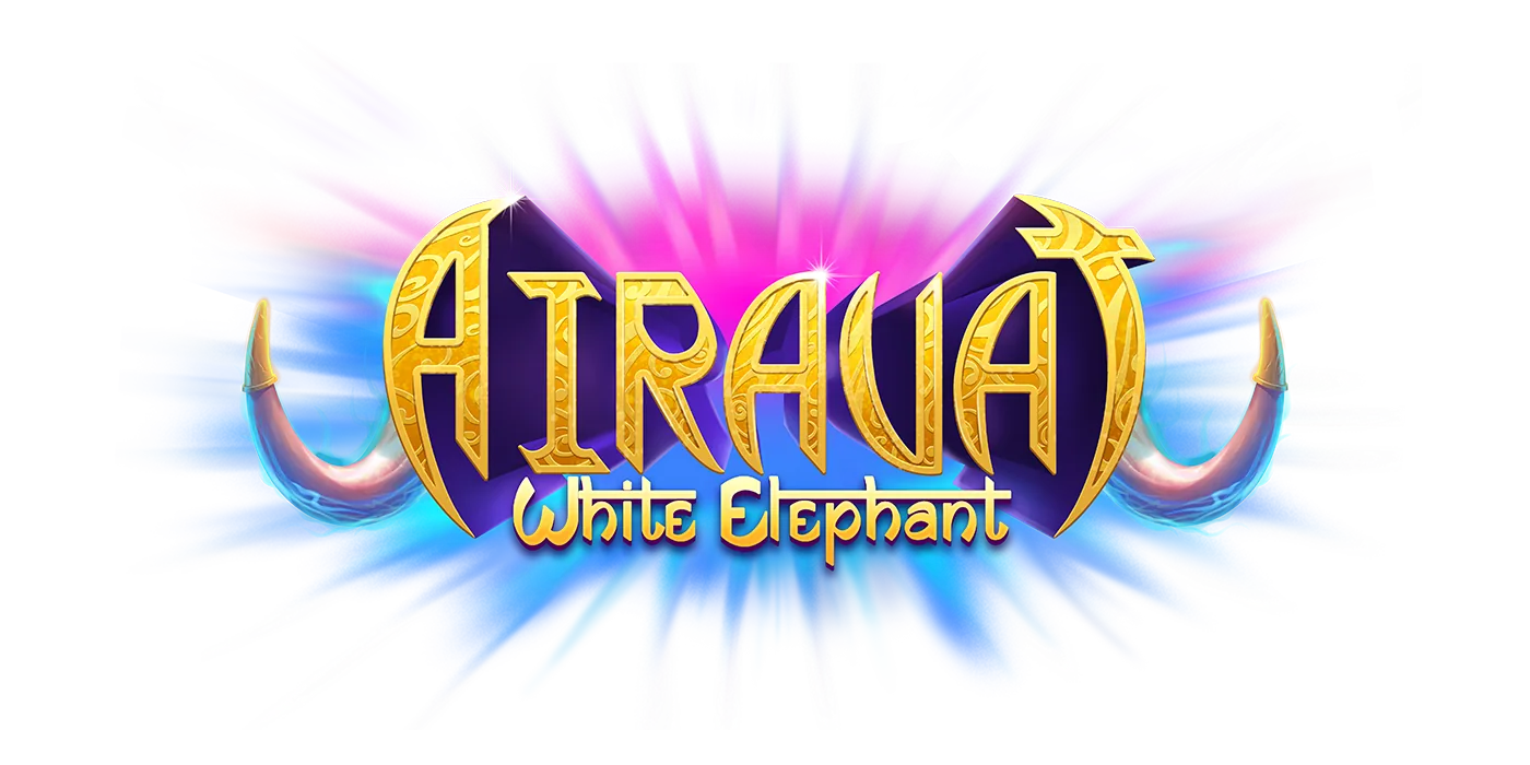 Airavat: White Elephant game logo in ornamented gold lettering