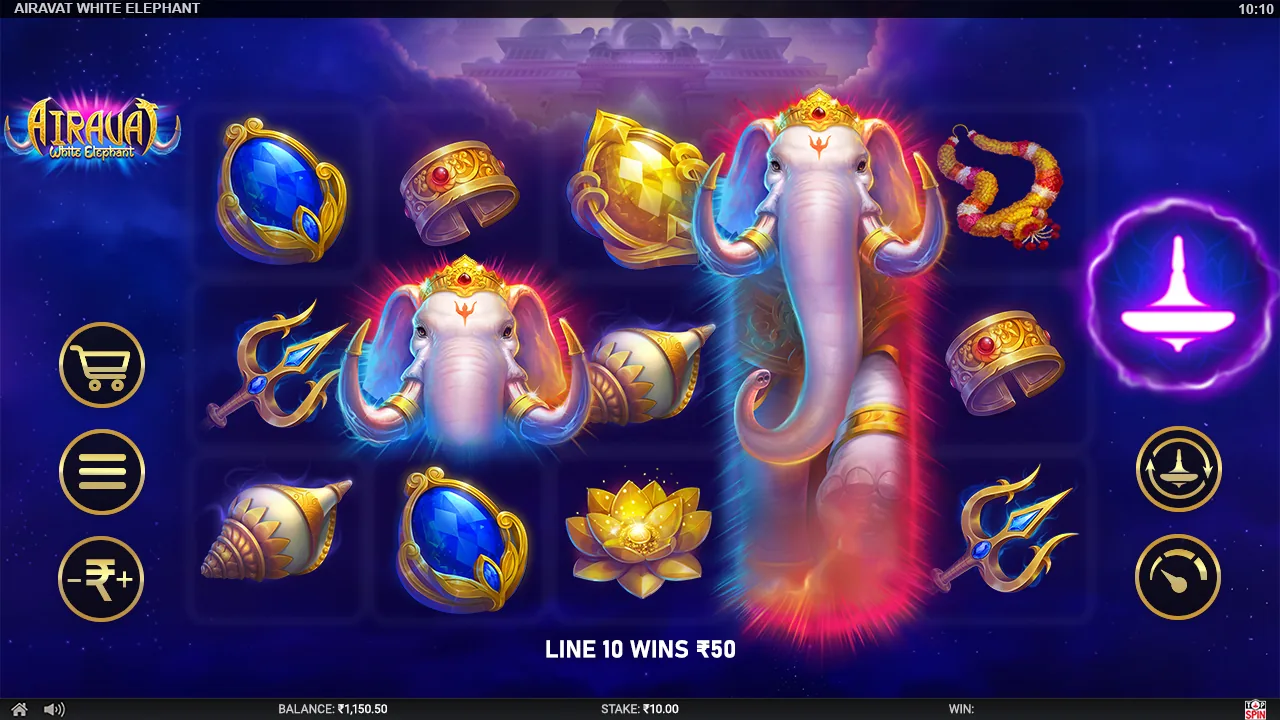 Base game: the 5x3 Airavat reels