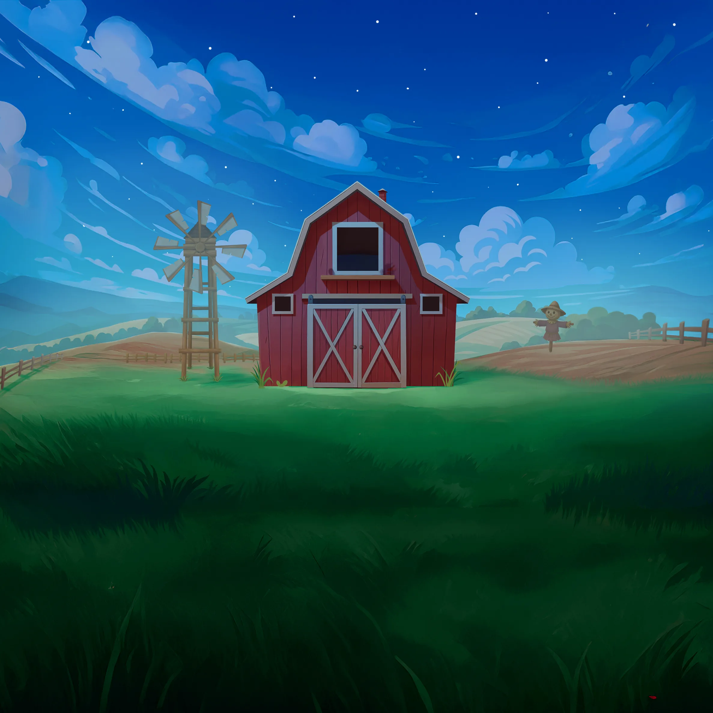 Night-time farmyard field