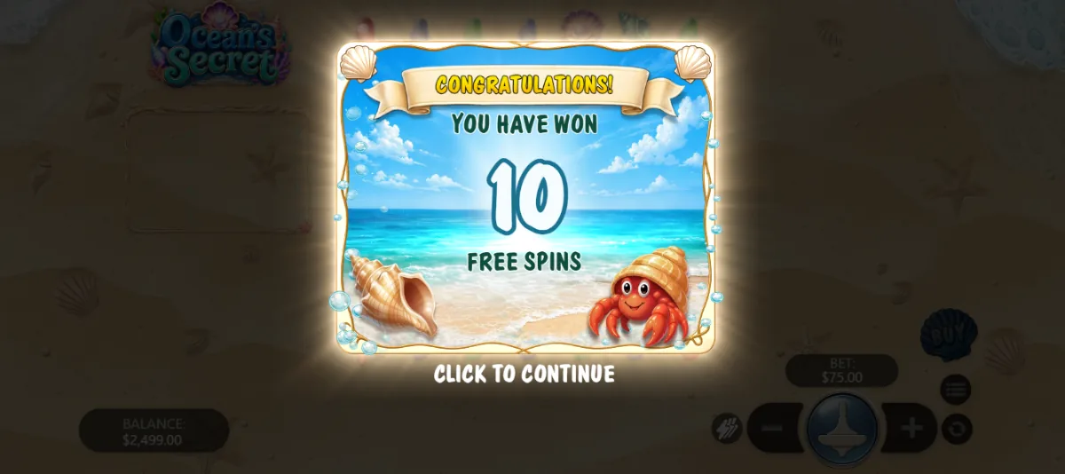 Free Spins win celebration on the beach